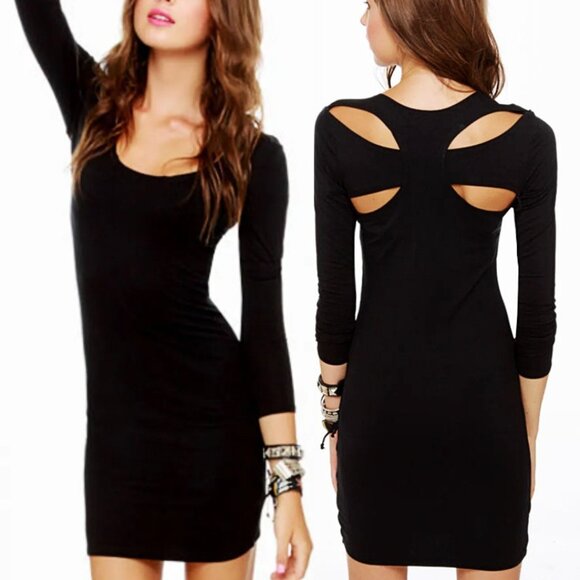 Hurley Women's Blue Artistic Print Atreyu Long Sleeve Bodycon Dress Size Small - Picture 13 of 13